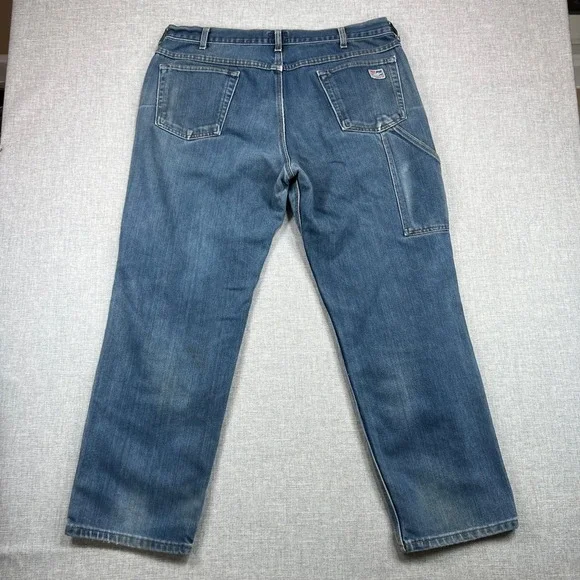 2 Pairs Tyndale FR Flame Resistant Carpenter Jeans Men 38x30 CAT2 Blue Utility